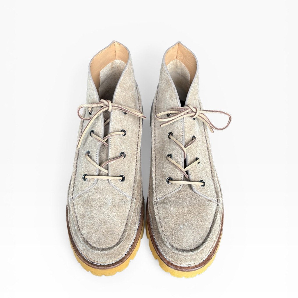 Rare “Extra Light” |Tan Suede Boot |Golden Yellow Lug Soles| Italian Eu 45 |